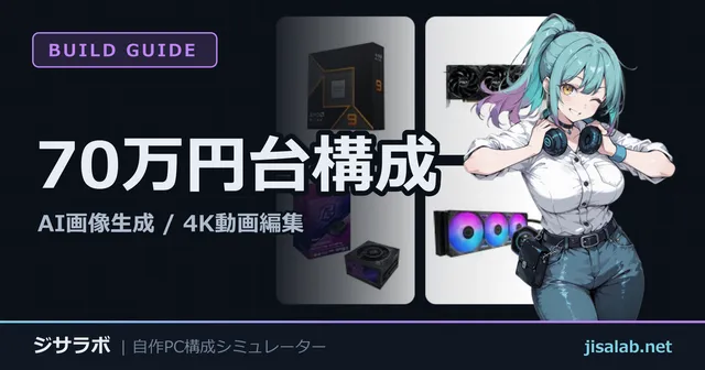 70万円台構成 — AI画像生成 / 4K動画編集