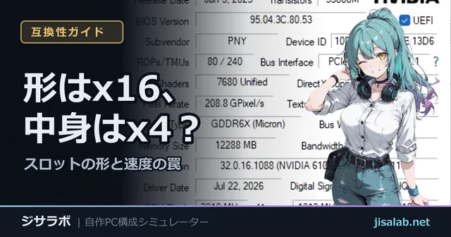 形はx16、中身はx4？ — スロットの形と速度の罠