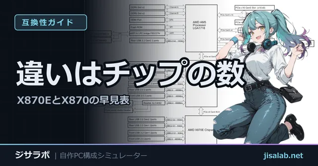 違いはチップの数 — X870EとX870の早見表