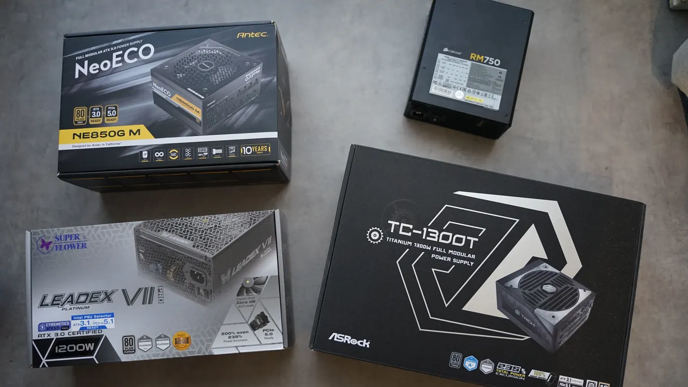 ASRock Taichi TC-1300T、Super Flower LEADEX VII PLATINUM PRO 1200W、ANTEC NeoECOなど、買い替えてきた電源ユニットの実物
